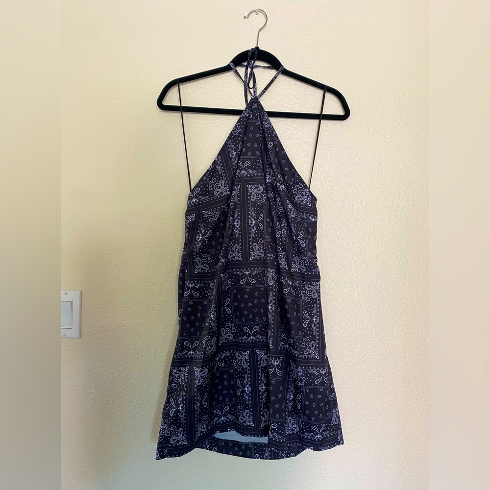 Elodie Bandana Print Halter Dress